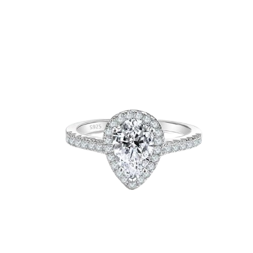 Anillo de Boda Clásico de Plata Esterlina 925 con Zirconia