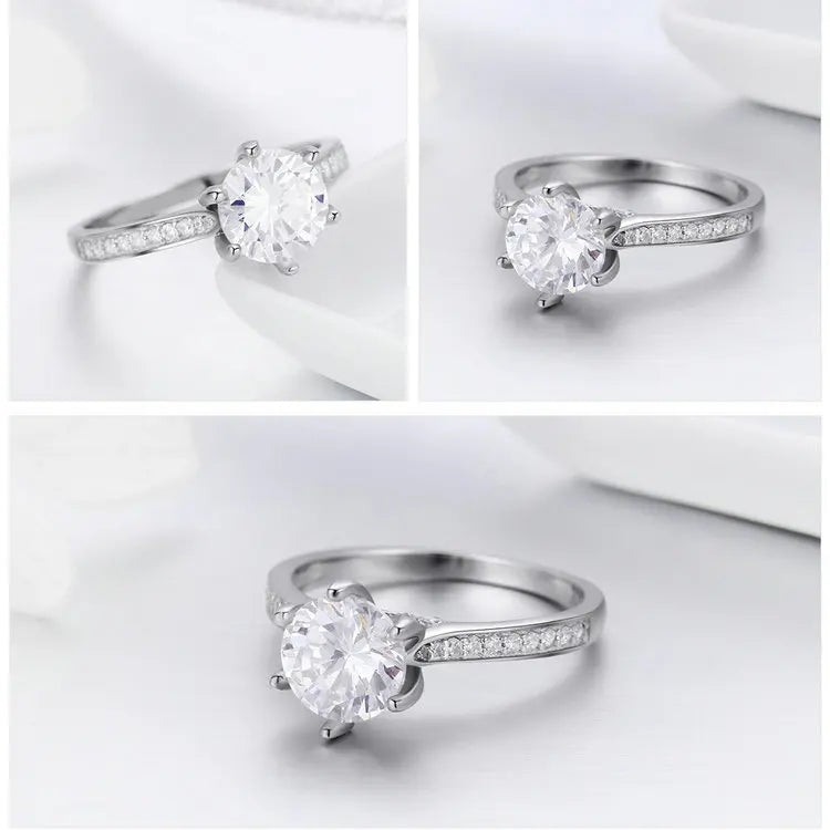 Alianza de Boda con Zircon en Plata de Ley 925