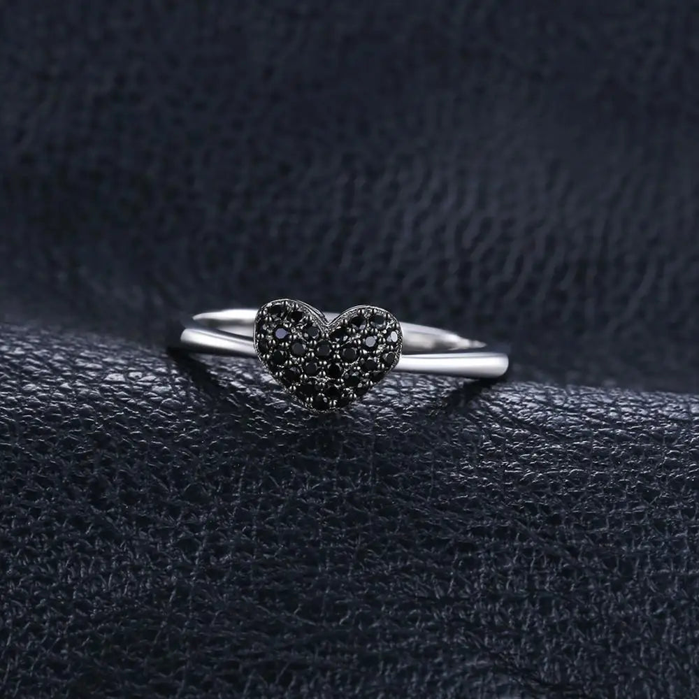 925 Sterling Silver Ring with Black Spinel