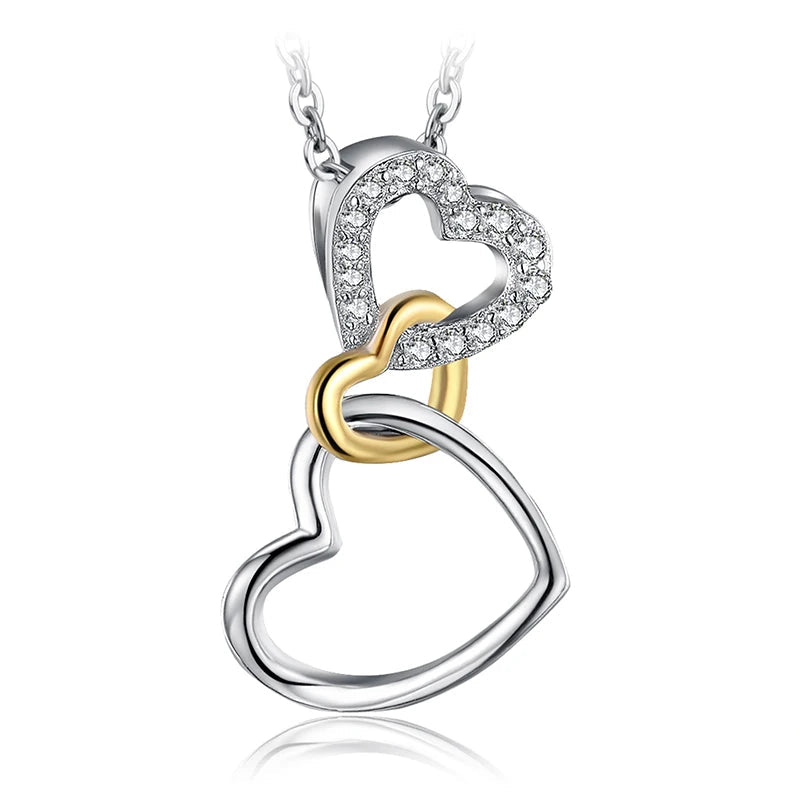 925 Sterling Silver Pendant with Heart Shaped Zirconia