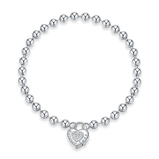 925 Sterling Silver Heart Bracelet with Zirconia 