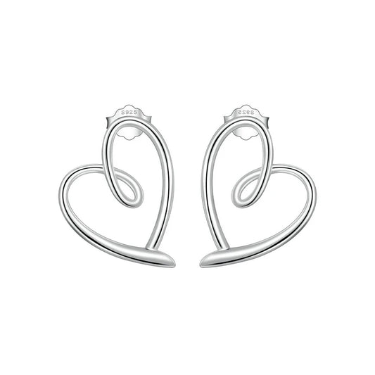 Twisted Heart Shaped Earrings – 925 Sterling Silver