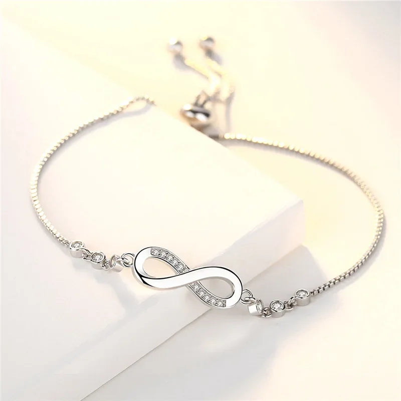 Brazalete Ajustable de Plata 925 con Cristal - Estilo Minimalista