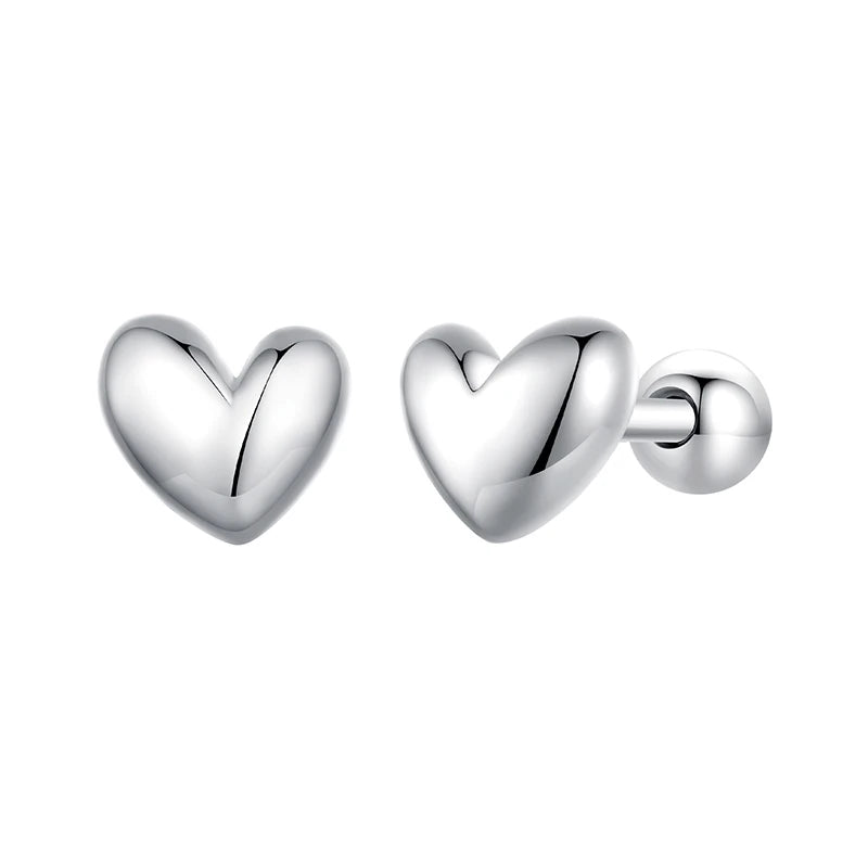 925 Sterling Silver Heart Shaped Earrings