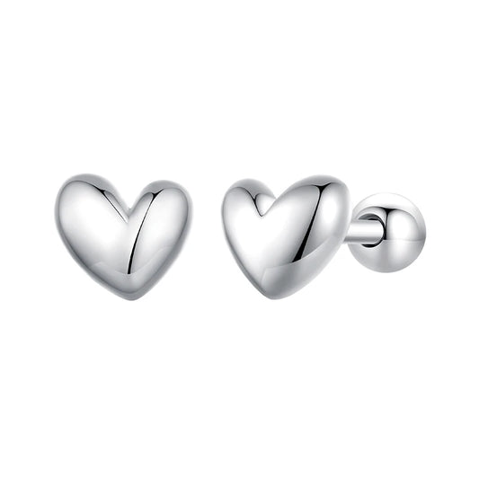 925 Sterling Silver Heart Shaped Earrings