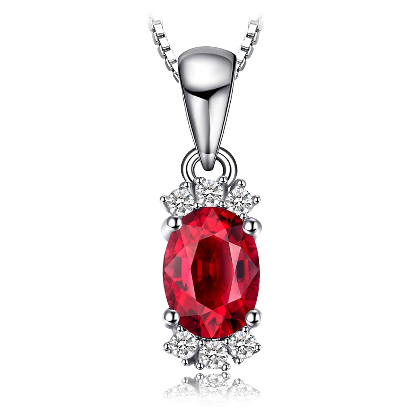 925 Sterling Silver Pendant with Oval Natural Garnet