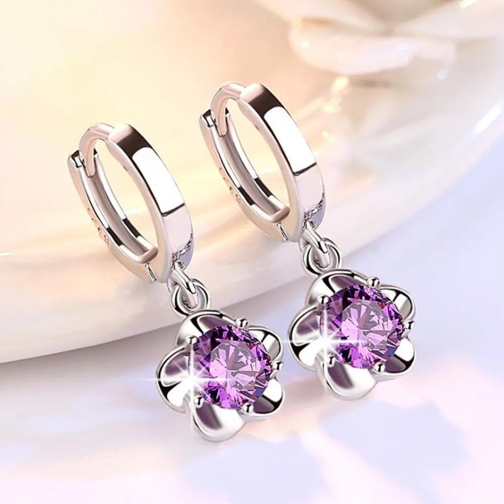 Pendientes de Aro de Plata 925 con Zircon - Elegancia Romántica