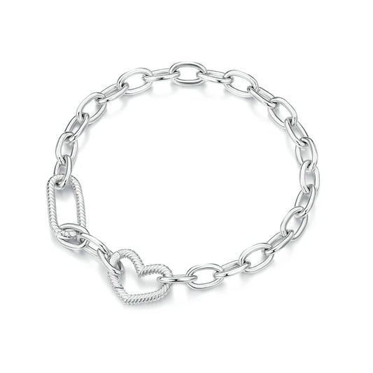 925 Sterling Silver Heart Charm Bracelet