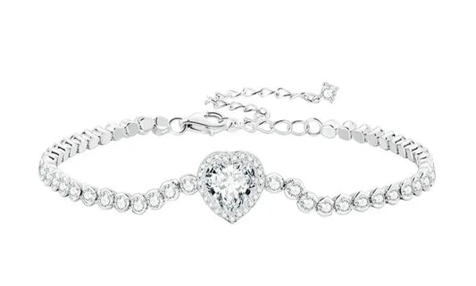 925 Silver Bracelet with Heart Design and Zirconia