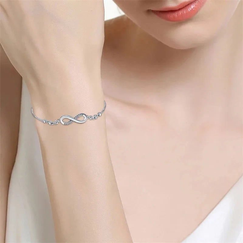 Brazalete Ajustable de Plata 925 con Cristal - Estilo Minimalista