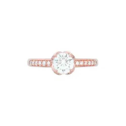 Anillo de Compromiso en Oro rosa 14K con Diamante