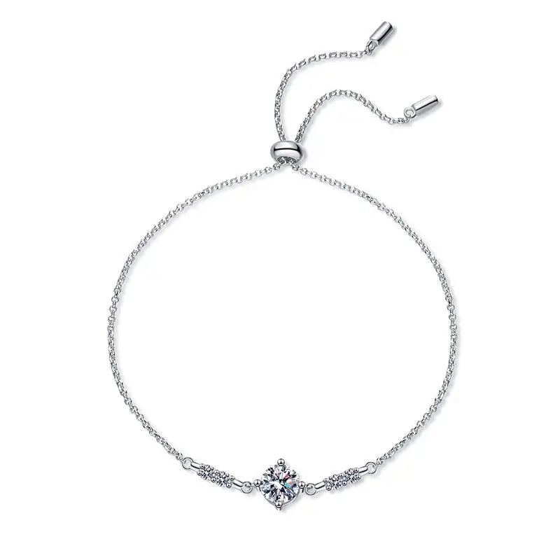 Pulsera de plata de ley 925 con moissanita