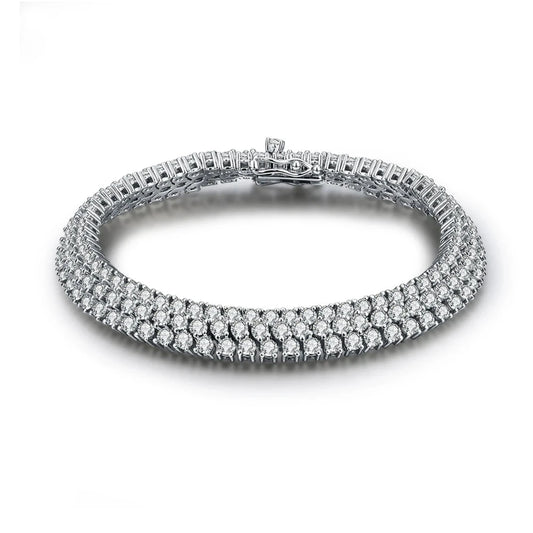 Brazalete de Moissanita en Plata 925 con Chapado en Rodio Blanco